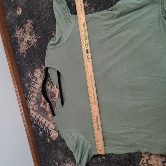 Philosophy 1x raylon green top blouse - Picture 5 of 7